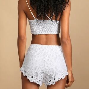 FREE PEOPLE INITIMATELY ADELLA LACE SHORTS IN WHITE SIZE MED NWT